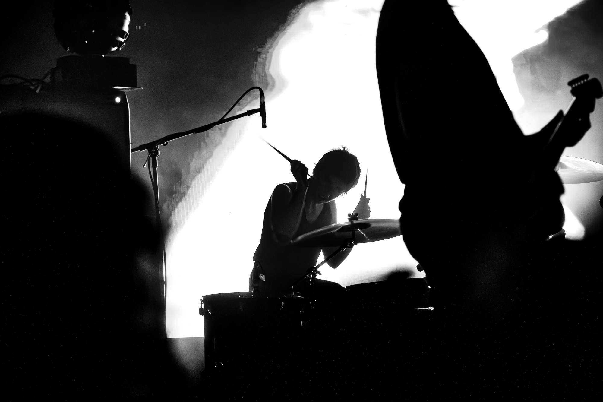 sandra fedowitz playing drums for a place to bury strangers live